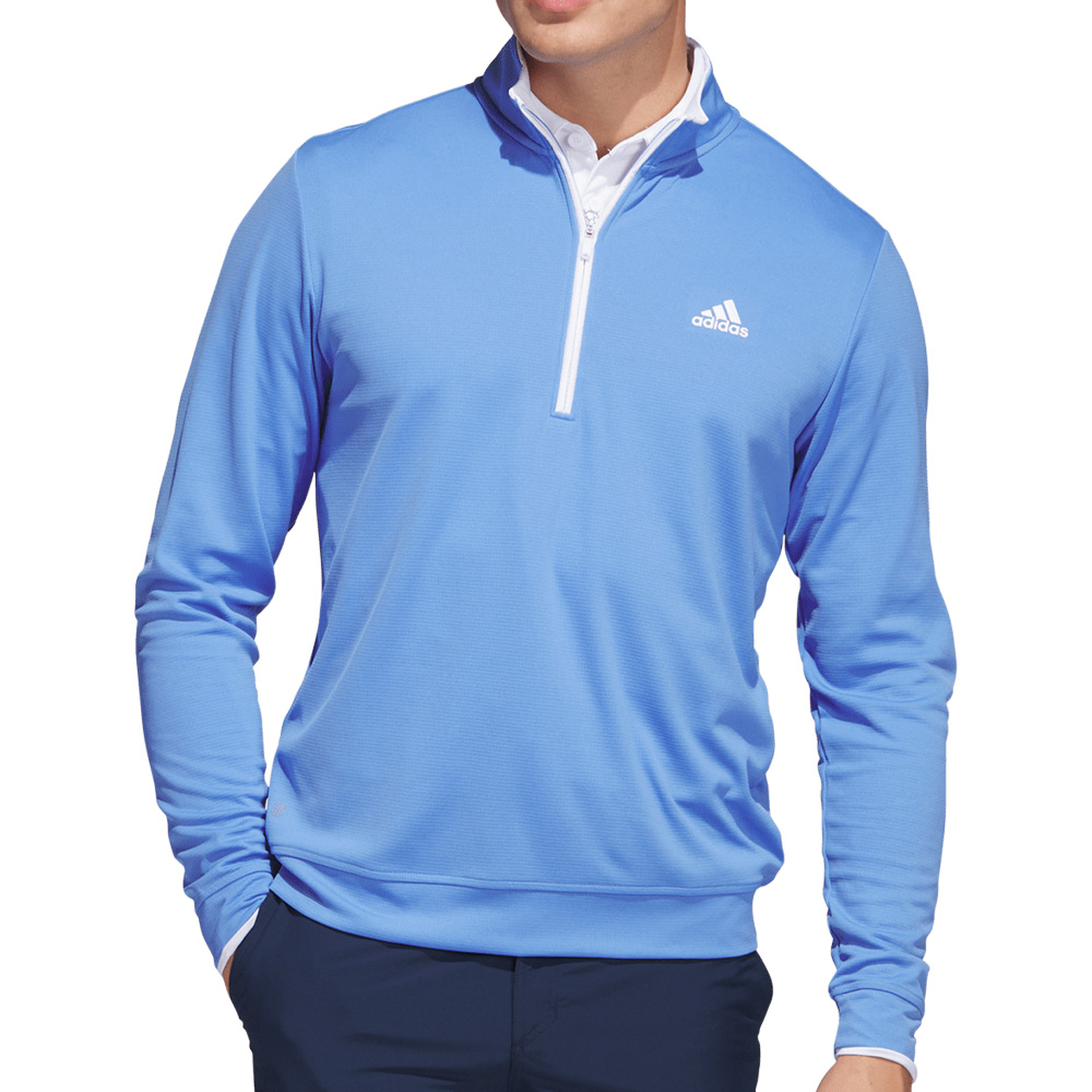 adidas Golf LTWT Herren Sweater 1/4 Zip hellblau - Bekleidung M | Golf &  Günstig
