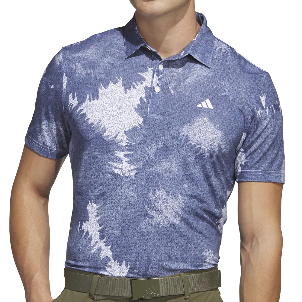 adidas Flower Mesh Golf Polo Shirt - Black, Men's Golf