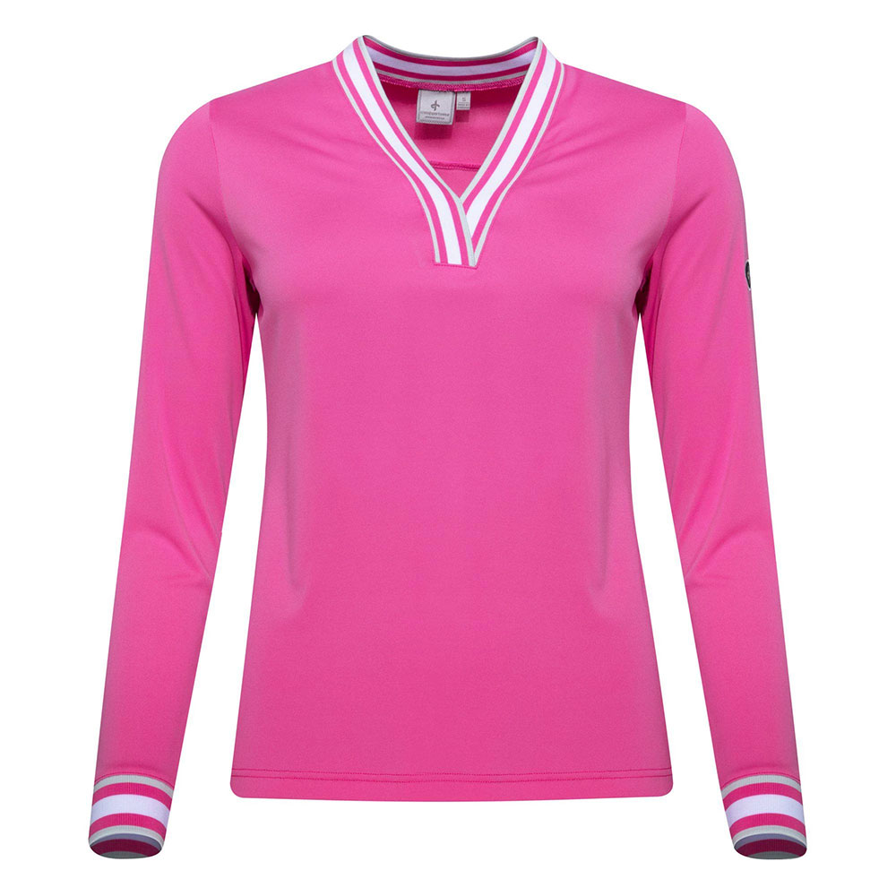 Cross Golf Nostalgia Damen Polo langarm rosa - Bekleidung L | Golf & Günstig
