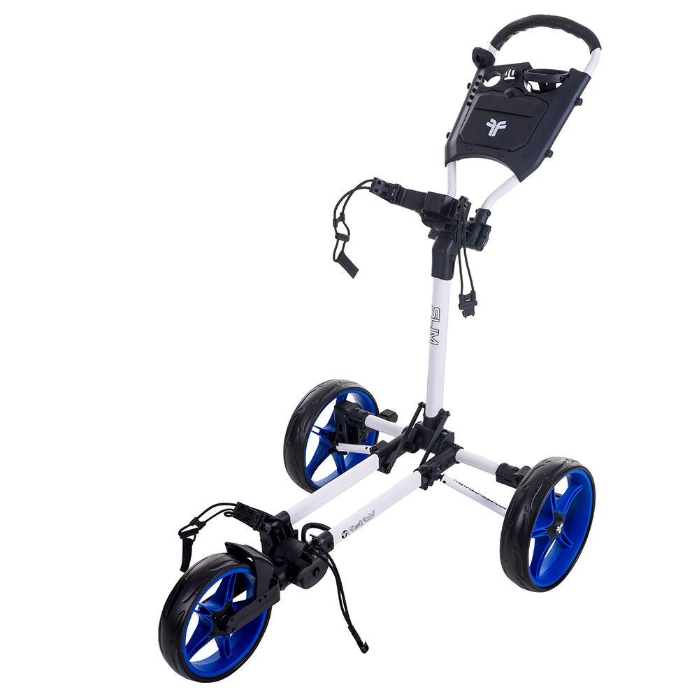 Fast Fold Slim 3-Rad Trolley weiss/blau - Trolleys 1 | Golf & Günstig