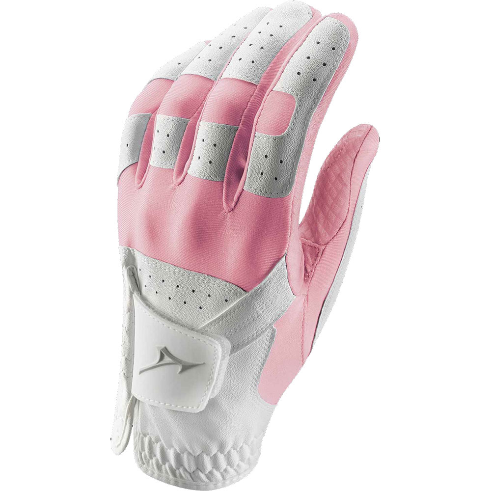 Mizuno Stretch Damen Golfhandschuh weiss/pink - Bekleidung linke  (Rechtshänder) | One Size | Golf & Günstig