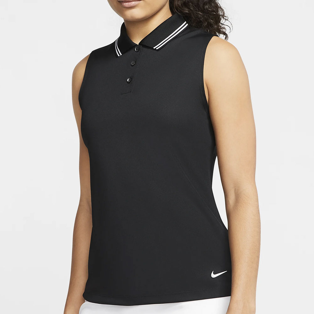 Nike Golf Damen Dri-Fit Victory Polo ärmellos (BV0223) schw. - Bekleidung L  | Golf & Günstig