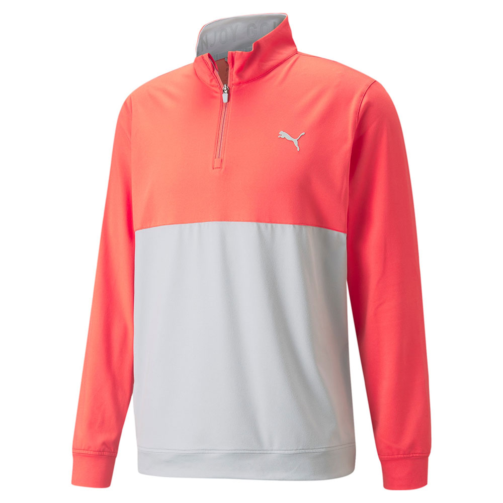 Puma Golf Herren Gamer 1/4 Zip Pullover grau/lachs - Bekleidung M | Golf &  Günstig