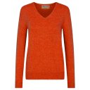 Cashmere & Silk Co. Damen Pullover V-Auschnitt orange