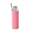 CARYO Glasflasche mit Cover in pink