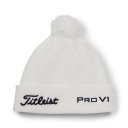 Titleist Tour Winter Mütze mit Bommel weiss