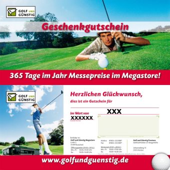 Golf und Günstig Geschenkgutschein 50,-€