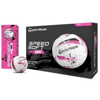 Taylor Made Speed Soft INK Golfball 12er weiss/schw/pink 1